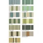 Eine Sammlung von Primasol Markisen-Farbstoffmuster mit verschiedenen Schattierungen und Namen.